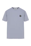 Stone Island Блакитна футболка з нашивкою Compass - логотип бренду. 100% бавовна. Країна виробник: Італія. Догляд: спеціалізоване чищення - фото 1