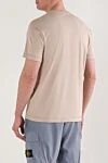 Бежева футболка з нашивкою Compass Stone Island - логотип бренду. 100% бавовна. Країна виробник: Італія. Догляд: спеціалізоване чищення - фото 4