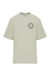 Stone Island Серо-зеленая футболка стандартного кроя с принтом Outline Compass - логотип бренда. 100% хлопок. Страна производитель: Италия. Уход: специализированная чистка - фото 1