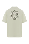 Серо-зеленая футболка стандартного кроя с принтом Outline Compass Stone Island - логотип бренда. 100% хлопок. Страна производитель: Италия. Уход: специализированная чистка - фото 6