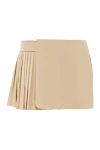 Коротка спідниця бежева з габардину з поясом Balmain - золотиста пряжка Anthem. 100% бавовна. Країна виробник: Італія. Догляд: спеціалізоване чищення - фото 6