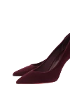 Christian Louboutin Культовые туфли-лодочки Sporty Kate бордовые из велюра - культовый логотип CL. 100% телячья кожа. Высота каблука: 85 мм. Страна производитель: Франция. Уход: специализированная чистка - фото 5