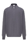 Gran Sasso Мужской серый тройер на молнии из шерсти - 100% шерсть. молния. Страна производитель: Италия. Уход: специализированная чистка - фото 1