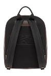 Kiton Men's dark brown leather backpack with metal logo - Decoration: brand logo. Material: 100% genuine leather. Large patch pocket on the front. Zipper. Country of manufacture: Italy. Care: specialized cleaning - photo 7