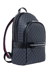 Gucci Porter medium backpack in gray - Decoration: Red and blue Web stripe. Material: 100% polyamide. Size: W 28 x H 44 x D 15.5 cm. Zipper. Strap Length: Adjustable Web shoulder straps. Front zippered pocket. Country of manufacture: Italy. Care: specialized cleaning - photo 3