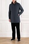 Men's dark blue insulated fur parka with a stand-up collar Seraphin - Decoration: fur collar. Additional: hood. 90% polyamide, 10% genuine leather, 100% genuine fur. zipper, snap. two side pockets. Country of manufacture: Italy. Care: specialized cleaning - photo 2