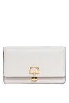 Gucci Кошелек Half Horsebit на цепочке белого цвета - логотип бренда. 100% натуральная кожа. Размеры: 7,8