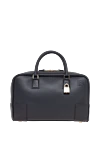 Loewe Amazona 28 bag in black nappa calfskin - Decoration: Embossed Loewe anagram. Material: 100% genuine leather. Dimensions: 18 x 28 x 11 cm. Zip closure with two leather pull tabs. One patch pocket, one padlock key pocket. Belt length: 85 - 113 cm. Country of manufacture: Italy. Care: specialized cleaning - photo 1