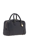 Loewe Amazona 28 bag in black nappa calfskin - Decoration: Embossed Loewe anagram. Material: 100% genuine leather. Dimensions: 18 x 28 x 11 cm. Zip closure with two leather pull tabs. One patch pocket, one padlock key pocket. Belt length: 85 - 113 cm. Country of manufacture: Italy. Care: specialized cleaning - photo 3