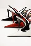 Saint Laurent Туфли-лодочки Paris с открытым заостренным носком белого цвета - круглая металлическая пластинка с гравировкой Saint Laurent на стельке. 100% натуральная кожа. кожа. Высота каблука: 110 мм. Страна производитель: Франция. Уход: специализированная чистка - фото 7