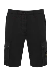Stone Island Skinny black Bermuda cargo shorts with zip pockets - Decoration: