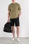 Skinny black Bermuda cargo shorts with zip pockets Stone Island - Decoration: