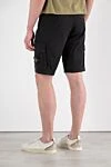 Skinny black Bermuda cargo shorts with zip pockets Stone Island - Decoration:
