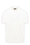 Cesare di Napoli White knitted polo shirt with short sleeves and no fastening - Decoration: brand logo. Material: 100% cotton. Country of manufacture: Italy. Care: specialized cleaning - photo 1