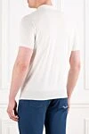 White knitted polo shirt with short sleeves and no fastening Cesare di Napoli - Decoration: brand logo. Material: 100% cotton. Country of manufacture: Italy. Care: specialized cleaning - photo 4