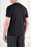 Black cotton t-shirt with a vibrant beach-themed square photo print Limitato - Decoration: graphic print. Material: 100% cotton. Country of manufacture: Italy. Care: specialized cleaning - photo 4