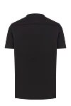 Black cotton t-shirt with a vibrant beach-themed square photo print Limitato - Decoration: graphic print. Material: 100% cotton. Country of manufacture: Italy. Care: specialized cleaning - photo 6