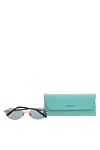 Tiffany&Co Витончені овальні сонцезахисні окуляри без оправи з небесно-блакитним градієнтом - логотип бренду. ацетат, метал. блакитний градієнт. Країна виробник: Італія. Догляд: спеціалізоване чищення - фото 5
