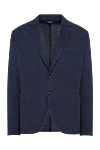 Loro Piana Single-breasted blazer in blue linen and wool - 56% linen, 44% wool. buttons. two side pockets, one chest pocket. Country of manufacture: Italy. Care: specialized cleaning - photo 1