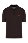 Stefano Ricci Brown knit polo shirt with zipper and ring - Zip logo. 100% cotton. Closure: Zipper. Country of manufacture: Italy. Care: specialized cleaning - photo 1