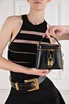Balmain Pulse Vanity Black Leather Trunk Bag with Gold Padlock - Decoration: Metal side plates with engraved