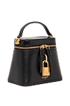 Pulse Vanity Black Leather Trunk Bag with Gold Padlock Balmain - Decoration: Metal side plates with engraved