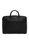 Serapian Slim black Evoluzione leather briefcase - Decoration: brand logo. Material: 100% Italian calfskin. Dimensions: 41 x 31 x 8 cm. Closure: Single two-way zipper. Strap Length: Adjustable and removable nylon strap. Two smartphone pockets, an internal pocket, three pen holders, and a zipped pocket. Country of manufacture: Italy. Care: specialized cleaning - photo 1