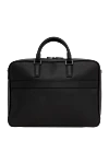 Slim black Evoluzione leather briefcase Serapian - Decoration: brand logo. Material: 100% Italian calfskin. Dimensions: 41 x 31 x 8 cm. Closure: Single two-way zipper. Strap Length: Adjustable and removable nylon strap. Two smartphone pockets, an internal pocket, three pen holders, and a zipped pocket. Country of manufacture: Italy. Care: specialized cleaning - photo 4