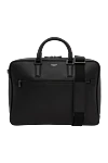 Serapian Slim black Evoluzione leather briefcase - Decoration: brand logo. Material: 100% Italian calfskin. Dimensions: 41 x 31 x 8 cm. Closure: Single two-way zipper. Strap Length: Adjustable and removable nylon strap. Two smartphone pockets, an internal pocket, three pen holders, and a zipped pocket. Country of manufacture: Italy. Care: specialized cleaning - photo 5