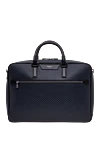 Serapian Slim blue Evoluzione leather briefcase - Decoration: brand logo. Material: 100% Italian calfskin. Dimensions: 41 x 31 x 8 cm. Closure: Single two-way zipper. Strap Length: Adjustable and removable nylon strap. Two smartphone pockets, an internal pocket, three pen holders, and a zipped pocket. Country of manufacture: Italy. Care: specialized cleaning - photo 1