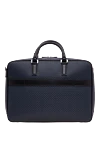Slim blue Evoluzione leather briefcase Serapian - Decoration: brand logo. Material: 100% Italian calfskin. Dimensions: 41 x 31 x 8 cm. Closure: Single two-way zipper. Strap Length: Adjustable and removable nylon strap. Two smartphone pockets, an internal pocket, three pen holders, and a zipped pocket. Country of manufacture: Italy. Care: specialized cleaning - photo 4