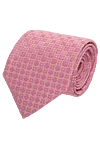 Canali Tie silk pink for men - print. 100% silk. Size: 150x8 cm. Country of manufacture: Italy. Care: specialized cleaning - photo 1