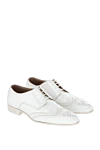 Armani Men's white leather shoes - Perforation. 100% leather. Lace-up. Interior: Leather. Insole: Leather. Heel height: 2cm. Outsole: Other materials. Country of manufacture: Italy. Care: specialized cleaning - photo 3