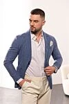 Пушетте з шовку сірий чоловічий Armani - принт смужка. 100% шовк. Країна виробник: Італія. Догляд: спеціалізоване чищення - фото 4