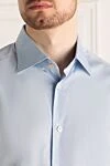 Kiton Blue cotton shirt for men - 100% cotton. Closure: buttons. Country of manufacture: Italy. Care: specialized cleaning - photo 5