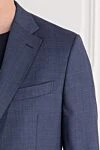 Brioni Classic men's suit, dark, with barely noticeable stripes - Slit. 88% wool, 12% silk. Closure: Buttons, hook. Chest pocket, two flap pockets. Three pockets. Two side pockets, two back pockets with buttons. Lining: 100% cupro. Country of manufacture: Italy. Care: specialized cleaning - photo 5