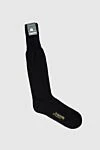 Men's black cotton socks Zimmerli - logo print. 100% cotton. Country of manufacture: Italy. Care: specialized cleaning - photo 2