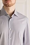 Kiton Men's blue cotton shirt - stripe pattern;. 100% cotton. no. Closure: buttons. Country of manufacture: Italy. Care: specialized cleaning - photo 5