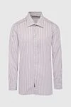 Canali White cotton shirt for men - stripe pattern. 100% cotton. Closure: buttons. Country of manufacture: Italy. Care: specialized cleaning - photo 1