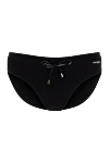 Dolce & Gabbana Black men's beach swim trunks made of polyamide and elastane. - logo. 72% polyamide, 28% elastane. Closure: drawstring. Country of manufacture: Italy. Care: specialized cleaning - photo 1