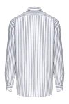 White linen and cotton shirt for men Canali - stripe pattern. 50% linen, 50% cotton. Closure: buttons. Country of manufacture: Italy. Care: specialized cleaning - photo 6