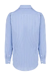 Blue cotton shirt for men Canali - stripe pattern. 75% linen, 25% cotton. Closure: buttons. Country of manufacture: Italy. Care: specialized cleaning - photo 6