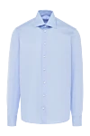 Van Laack Blue cotton shirt for men - 100% cotton. Closure: buttons. Country of manufacture: Italy. Care: specialized cleaning - photo 1