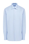 Van Laack Blue cotton shirt for men - 100% cotton. Closure: buttons. Country of manufacture: Italy. Care: specialized cleaning - photo 1