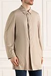 Herno Beige polyester coat for men - Slit. 100% polyester. Buttons. Two side pockets, two inside pockets. Lining: 100% cupro. Country of manufacture: Italy. Care: specialized cleaning - photo 3