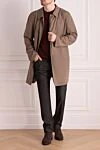 Beige polyester coat for men Herno - Slit. 100% polyester. Buttons. Two side pockets, two inside pockets. Lining: 100% cupro. Country of manufacture: Italy. Care: specialized cleaning - photo 2