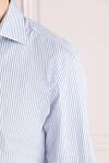 Canali Blue cotton shirt for men - stripe pattern. 100% cotton. Closure: buttons. Country of manufacture: Italy. Care: specialized cleaning - photo 5