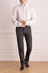 Men's white linen shirt Van Laack - 100% linen. Closure: buttons. Country of manufacture: Italy. Care: specialized cleaning - photo 2