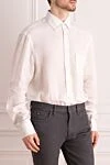 Van Laack Men's white linen shirt - 100% linen. Closure: buttons. Country of manufacture: Italy. Care: specialized cleaning - photo 3