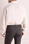 Men's white linen shirt Van Laack - 100% linen. Closure: buttons. Country of manufacture: Italy. Care: specialized cleaning - photo 4